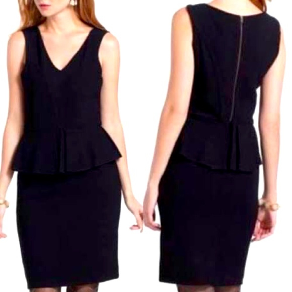 Ganni Black Peplum Dress - Size M